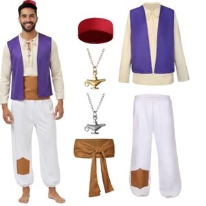 Tinyones Men's Arabian Prince Costume, Halloween and Birthday Party Costumes